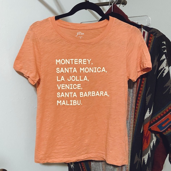 J. Crew Tops - J. Crew California Coastline T-Shirt Tee Peach S